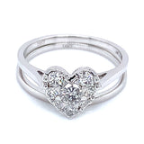 (MIA) Set de anillos con diamantes en oro blanco 18KT D-0.50CT
