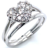 (MIA) Set de anillos con diamantes en oro blanco 18KT D-0.50CT