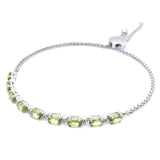 Pulsera con peridoto y circones en plata 925