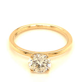 (LD) Anillo con diamante de laboratorio en oro amarillo 10KT.