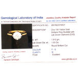 (LD) Anillo con diamante de laboratorio en oro amarillo 10KT.