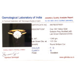 (LD) Anillo con diamante de laboratorio en oro amarillo 10KT.