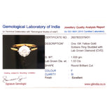 (LD) Anillo con diamante de laboratorio en oro amarillo 10KT.