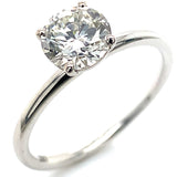 (LD) Anillo con diamante de laboratorio en oro blanco 10KT.