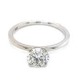 (LD) Anillo con diamante de laboratorio en oro blanco 10KT.