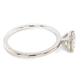 (LD) Anillo con diamante de laboratorio en oro blanco 10KT.