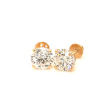 (LD) Aretes con diamantes de laboratorio en oro amarillo 10KT.
