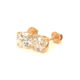 (LD) Aretes con diamantes de laboratorio en oro amarillo 10KT.