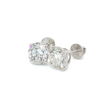 (LD) Aretes con diamantes de laboratorio en oro blanco 10KT.