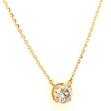 (LD) Collar con diamante de laboratorio en oro amarillo 10KT. 41/45CM
