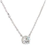 (LD) Collar con diamante de laboratorio en oro blanco 10KT. 41/45CM
