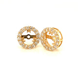 (LD) Aretes (Jackets) con diamantes de laboratorio en oro amarillo 10KT.