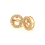 (LD) Aretes (Jackets) con diamantes de laboratorio en oro amarillo 10KT.