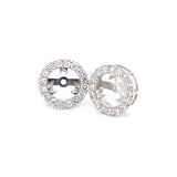 (LD) Aretes (Jackets) con diamantes de laboratorio en oro blanco 10KT.