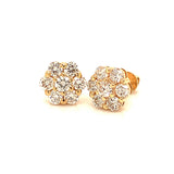 (LD) Aretes con diamantes de laboratorio en oro amarillo 14KT.