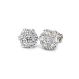 (LD) Aretes con diamantes de laboratorio en oro blanco 14KT.