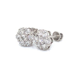 (LD) Aretes con diamantes de laboratorio en oro blanco 14KT.