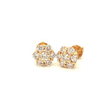 (LD) Aretes con diamantes de laboratorio en oro amarillo 14KT.