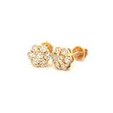 (LD) Aretes con diamantes de laboratorio en oro amarillo 14KT.