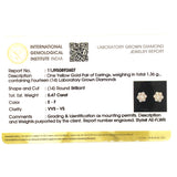 (LD) Aretes con diamantes de laboratorio en oro amarillo 14KT.