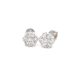 (LD) Aretes con diamantes de laboratorio en oro blanco 14KT.