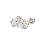 (LD) Aretes con diamantes de laboratorio en oro blanco 14KT.