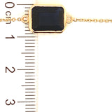 (LD) pulsera con zafiro de laboratorio en oro amarillo 14KT. 19cm