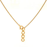 (LD) Collar con zafiro y diamantes de laboratorio en oro amarillo 14KT. 43cm