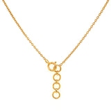 (LD) Collar con zafiro de laboratorio en oro amarillo 14KT. 43cm