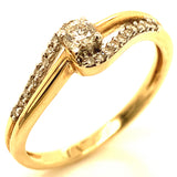 (SOFIA) Anillo con diamantes en oro amarillo 10KT D-0.15CTS.