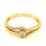 (SOFIA) Anillo con diamantes en oro amarillo 10KT D-0.15CTS.