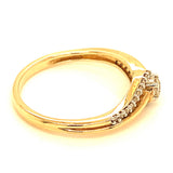 (SOFIA) Anillo con diamantes en oro amarillo 10KT D-0.15CTS.