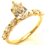 (LD) Anillo con diamante de laboratorio en oro amarillo 14KT D-1.74CTS.