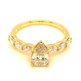 (LD) Anillo con diamante de laboratorio en oro amarillo 14KT D-1.74CTS.