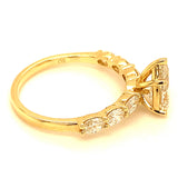 (LD) Anillo con diamante de laboratorio en oro amarillo 14KT D-1.74CTS.