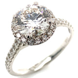 (LD) Anillo con diamantes de laboratorio en oro blanco 14KT. D-2.75CT