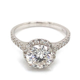 (LD) Anillo con diamantes de laboratorio en oro blanco 14KT. D-2.75CT