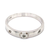 Banda con circones en oro blanco 10KT
