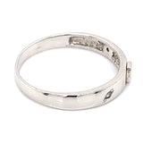 Banda con circones en oro blanco 10KT