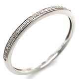 (SOFIA) Banda con diamantes en oro blanco 10KT D-0.08CTS.