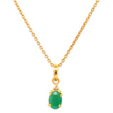 Collar de esmeralda con diamantes en plata 925 (baño en oro amarillo)