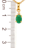 Collar de esmeralda con diamantes en plata 925 (baño en oro amarillo)