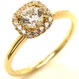 Anillo con circones en oro amarillo 10KT