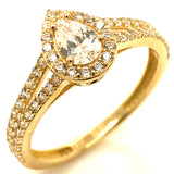 Anillo con circones en oro amarillo 10KT
