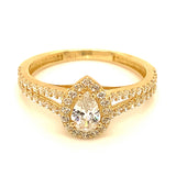 Anillo con circones en oro amarillo 10KT