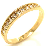 Banda con circones en oro amarillo 10KT