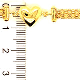 Pulsera (bismark con corazón) en oro amarillo 10KT 18CM