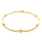 Pulsera en oro tres tonos 10KT 19.5CM