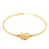 Pulsera (corazón) en oro amarillo 10KT 17/19CM