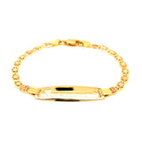 Pulsera para bebés con placa grabable en oro amarillo 10KT 15cm